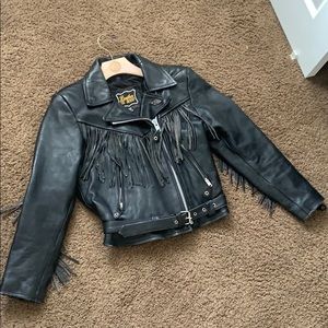 Leather Moto Jacket Fringe Harley Davidson